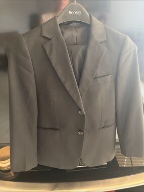 Kids Black Two-Button Matching Suit Jacket -